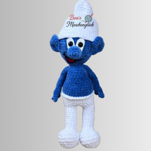 Blauer Kuschelzwerg häkeln – PDF Häkelanleitung Amigurumi 35 cm Deutsch