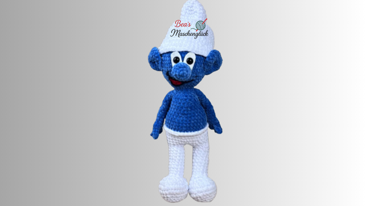 Blauer Kuschelzwerg häkeln – PDF Häkelanleitung Amigurumi 35 cm Deutsch
